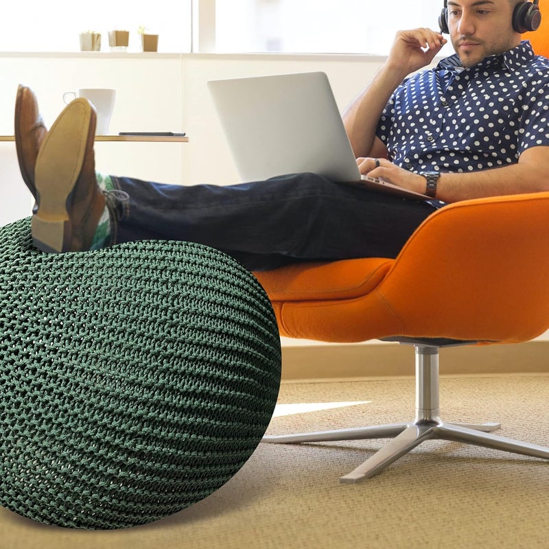 ART pinecone Yoga Ball Cover,Handmade Cotton Cover for Yoga Ball Chair,Exercise,Birthing,Stability,Fitness,Balance,Pilates Ball(65 cm/26" Green) - Image 3